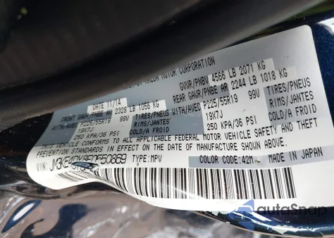 2015 Mazda Cx-5 Grand Touring из США, поврежденный, VIN JM3KE4DY8F0550869